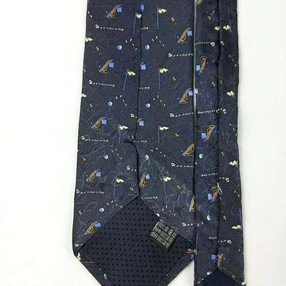 Coolcc Men Purple Golf 100% Silk Necktie Tie - Picture 2 of 3